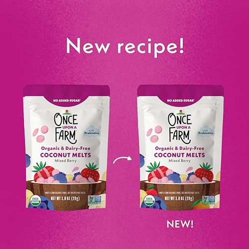 Once Upon A Farm Mixed Berry Coconut Melts with Probiotics, Organic, Dairy Free, 1 Ounces (Pack Of 8)
