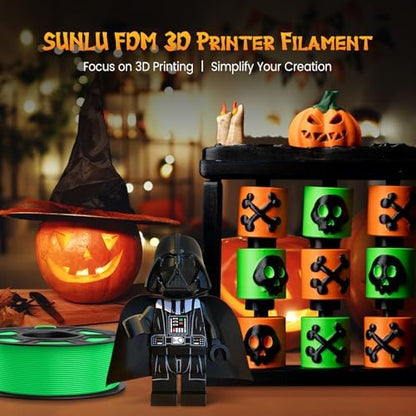 SUNLU Fluorescent PLA 3D Printer Filament, PLA Filament 1.75mm, Brighter Color for Halloween Decoration, Neatly Wound Filament, Fit Most FDM 3D Printer, 1kg Spool, Fluorescent Purple