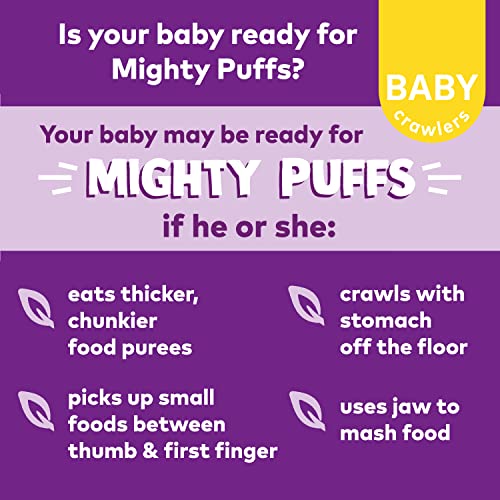 Plum Organics Mighty Puffs Organic Baby Food - Beet and Strawberry - 1.85 oz Canister (Pack of 6) - Ancient Grains and Chickpea Snacks