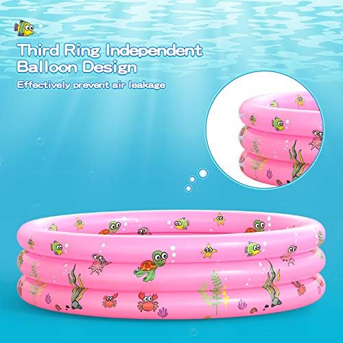 Garden Round Inflatable Baby Swimming Pool, Portable Inflatable Child/Children Little Pump Pool,Kiddie Paddling Pool Indoor&Outdoor Toddler Water Game Play Center for Kids/Girl/Boy