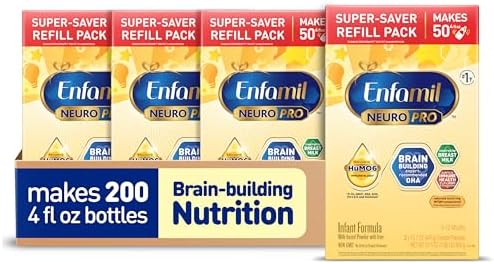 Enfamil NeuroPro Baby Formula, MFGM* 5-Year Benefit, Expert-Recommended Brain-Building Omega-3 DHA, Exclusive Immune Supporting HuMO6 Blend, Infant Formula Powder, Baby Milk, 31.4 Oz, Pack of 4
