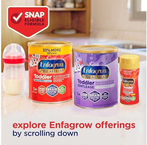 Enfagrow NeuroPro Toddler Nutritional Drink, Made with Real Milk, Brain-Building Omega-3 DHA, Nutrients for Growth & Immune Support, Non-GMO, Ready to Use, 8 fl Oz (24 Bottles)