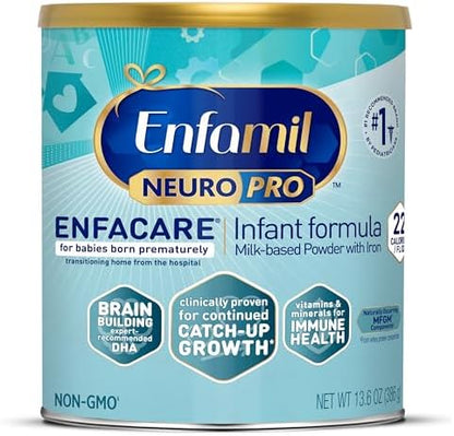 Enfamil NeuroPro EnfaCare High Calorie Premature Baby Formula, Milk-Based with Iron, Brain-Building DHA, Vitamins & Minerals for Immune Support, added easy-to-digest proteins, Baby Milk, 13.6 Oz Can