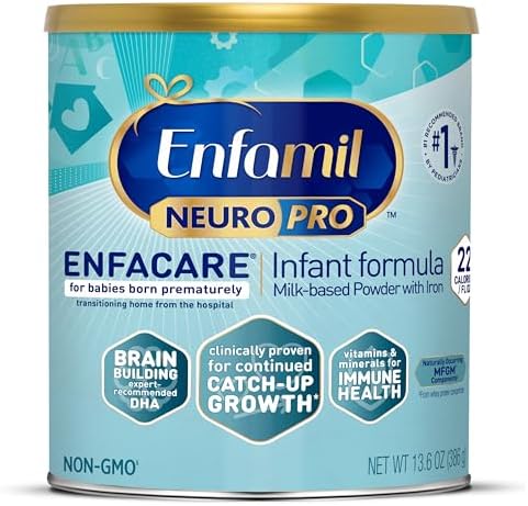 Enfamil NeuroPro EnfaCare High Calorie Premature Baby Formula, Milk-Based with Iron, Brain-Building DHA, Vitamins & Minerals for Immune Support, added easy-to-digest proteins, Baby Milk, 13.6 Oz Can