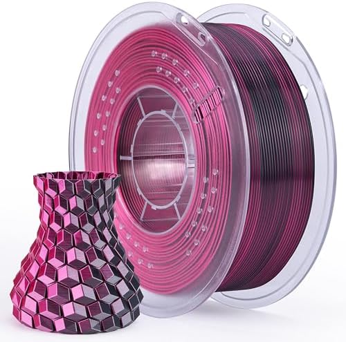 ELEGOO Silk PLA Filament 1.75mm Dual Color Black Red 1KG, Shiny 3D Printer Filament Dimensional Accuracy +/- 0.05mm, 1kg Spool(2.2lbs) Fits for Most FDM 3D Printers