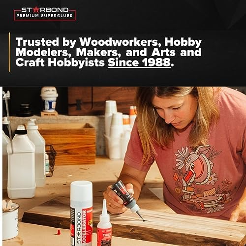 Premium Grade Cyanoacrylate (CA) Super Glue by Starbond - 16 oz. Complete Refill KIT (453g) - with Extra Bottles, Caps, and Microtips - for Woodturning, Pen Turning, Hobby, Lapidary, Acrylic Nails