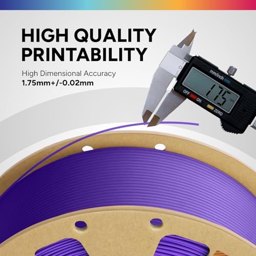 OVERTURE PLA Filament 1.75mm, Neatly Wound 3D Printer Filament 1kg Spool (2.2lbs), Dimensional Accuracy +/- 0.02 mm, Fit Most FDM 3D Printers (Purple)