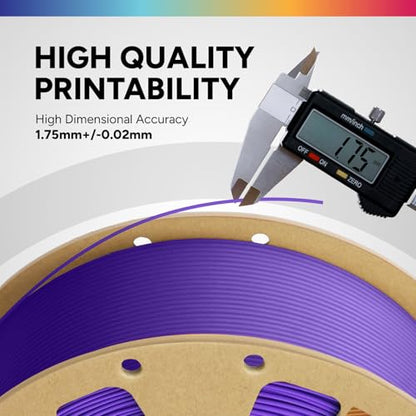 OVERTURE PLA Filament 1.75mm, Neatly Wound 3D Printer Filament 1kg Spool (2.2lbs), Dimensional Accuracy +/- 0.02 mm, Fit Most FDM 3D Printers (Purple)