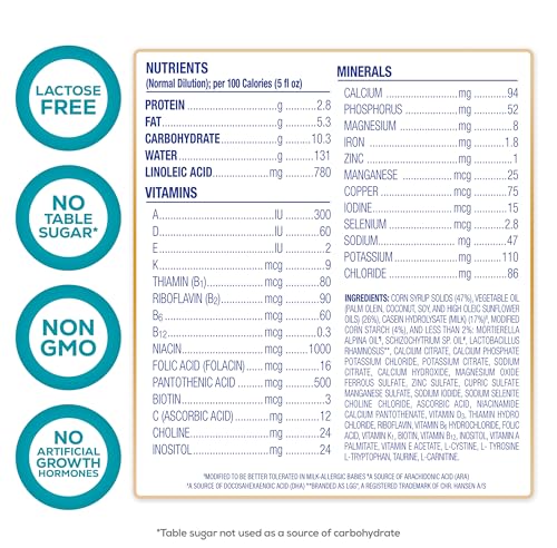 Enfamil Nutramigen Hypoallergenic Baby Formula with Iron, Lactose Free, Colic Relief from Cow's Milk Allergy Starts in 24 Hours, Brain Building DHA, Probiotic LGG for Immune Support, 19.8 Oz, 4 Count