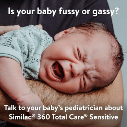 Similac 360 Total Care Sensitive Infant Formula for Fussiness & Gas Due to Lactose Sensitivity, Has 5 HMO Prebiotics, Baby Formula, Ready to Feed, 8-fl-oz Bottle, Pack of 24