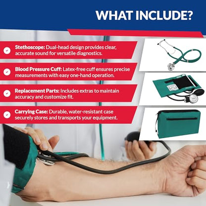 Dixie EMS Blood Pressure and Sprague Stethoscope Kit - Teal