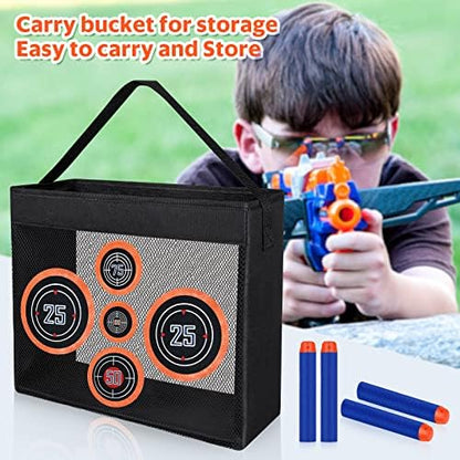 600PCS Refill Bullets Fit for Nerf Guns N-Strike Elite Series Blasters Toy Guns Darts with Portable Shooting Practice Target Toy Storage Mesh Bag