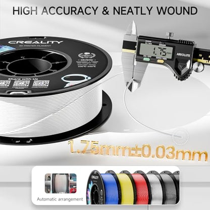 Official Creality PETG 3D Printer Filament 1.75mm 2KG (4.4lbs), High Precision, Strong Toughness, Odorless, Better Flow, Moistureproof 3D Printing CR PETG Filament, Black+White