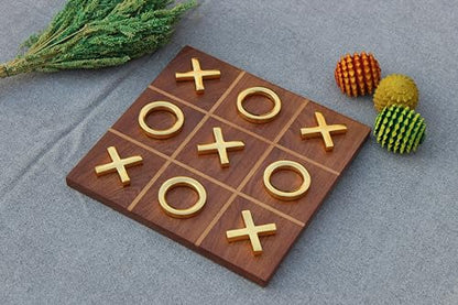 T one wooden Tic Tac Toe Game for farmhouse decor | coffee table decor | Table Top modern home decor for Living Room | board games for adults (Design-3)