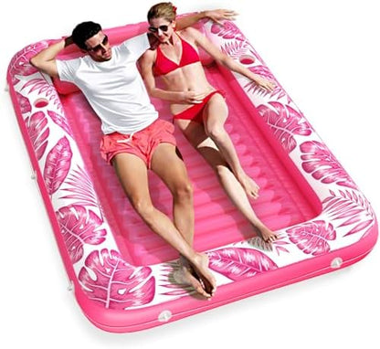 Inflatable Tanning Pool Lounger Float - Jasonwell 4 in 1 Sun Tan Tub Sunbathing Pool Lounge Raft Floatie Toys Water Filled Tanning Bed Mat Pad for Adult Blow Up Kiddie Pool Kids Ball Pit Pool