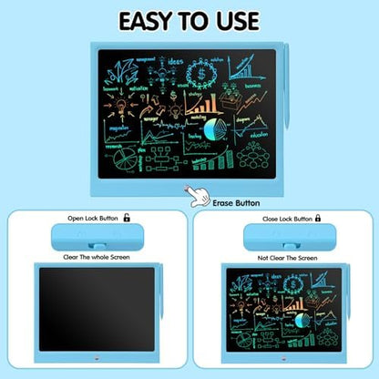 EooCoo Toys for Ages 4-8, Drawing Board, 15 Inch LCD Writing Tablet, Electronic Drawing Tablet, Boy Birthday Gift, Kids Toys, Drawing Pad Learning Games, Kids Travel Essential