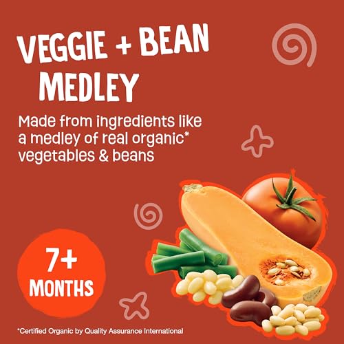 Earth's Best Organic Veggie Puree Veggie + Bean Medley Pouch, 4 oz (Pack of 12)