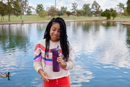 Stanley IceFlow Flip Straw 2.0 Water Bottle 24 OZ | Built-In Straw with Larger Opening | Lightweight & Leak-Resistant | Insulated Stainless Steel | BPA-Free | Ash
