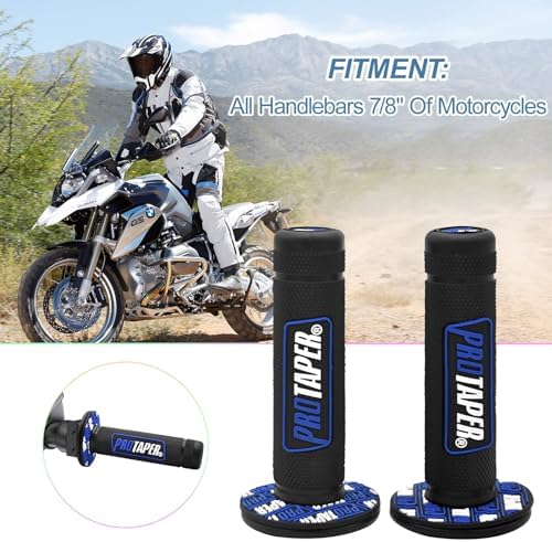 Universal 22mm 7/8" Twist Throttle Handle Grip + Cable for Cross-Country Motorcycle 250 Dirt Pit Motor Bike Motorcycle CRF70 TTR KLX110 SSR Thumpstar YCF（Bule）