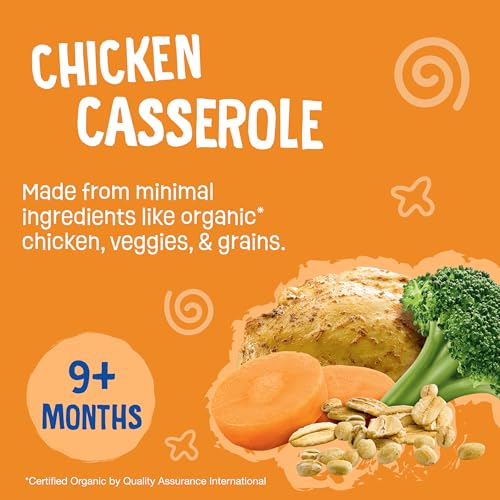 Earth's Best Organic Vegetable + Chicken Puree Chicken Casserole Pouch, 4 oz (Pack of 12)