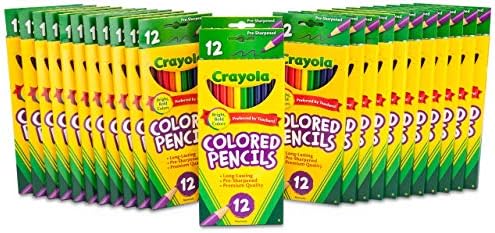 Crayola Bulk Colored Pencils for Kids (24pk), Essential Back to School Supplies For Teachers, Bulk Preschool & Kindergarten Classroom Must Haves, 12 Colors
