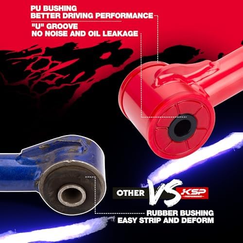 KSP 2-4" Upper Control Arm for F150 2004-2020, Aftermarket Control Arm Replacement Factory/Stock Arm, Iron Steel Welding Swing Control Arms With Adjustable Ball Joint for 2-4inch Front Lift Kits (Red)