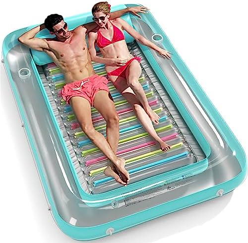 Jasonwell 4 in 1 Inflatable Tanning Pool Lounger Float - Sun Tan Tub Sunbathing Lounge Raft Floatie Toys Water Filled Bed Mat Pad for Adult Blow Up Kiddie Kids Ball Pit XXL