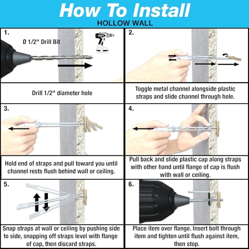 TOGGLER SNAPTOGGLE Drywall Anchor with Included Bolts for 1/4-20 Fastener Size; Holds up to 265 pounds Each in 1/2-in Drywall by TOGGLER (20 Pack)