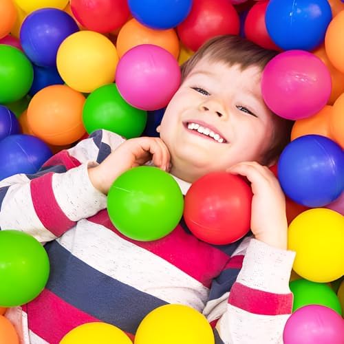 Play Balls for Ball Pit, Plastic Crush Proof, Phthalate & BPA Free, Assorted Colors (200 Balls)