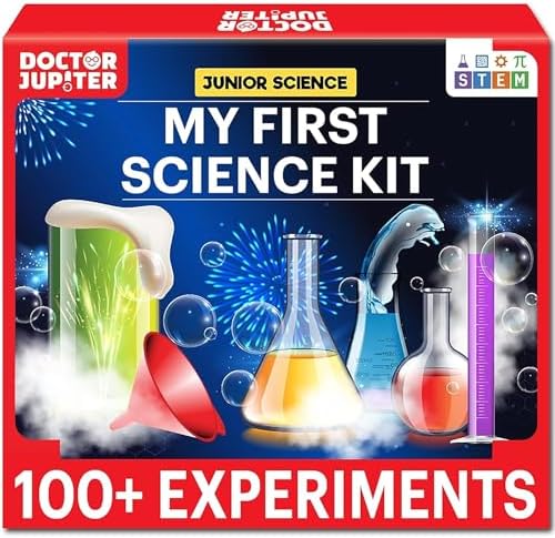 Doctor Jupiter My First Science Kit for Kids Ages 4-5-6-7-8 | Birthday Gift Ideas for 4+ Year Old Boys & Girls | Toy Stem Kit with 100+ Experiments | Learning & Educational Projects