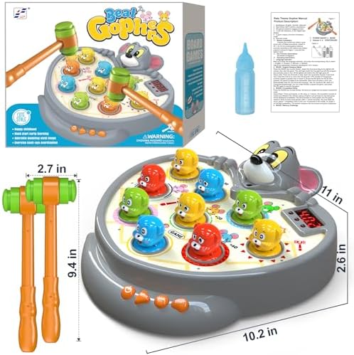 Toys for Ages 2-4,2 Year old Boy Birthday Gift,with Spray 2 Hammers,5 Game Modes,9 Music & Light Interactive Educational Early Learning Toddlers Toys,Birthday Gifts for 2 3 4 Year Old Boy Toys
