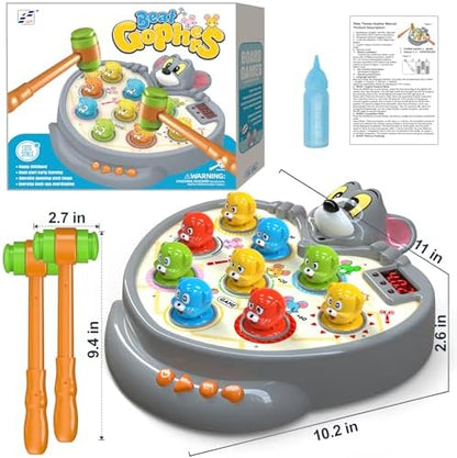 Toys for Ages 2-4,2 Year old Boy Birthday Gift,with Spray 2 Hammers,5 Game Modes,9 Music & Light Interactive Educational Early Learning Toddlers Toys,Birthday Gifts for 2 3 4 Year Old Boy Toys