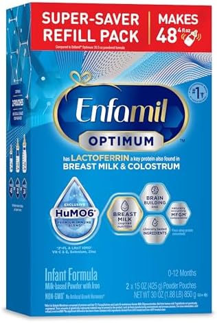 Enfamil Optimum Baby Formula, Our Closest Formula to Breast Milk, Immune-Supporting Lactoferrin also found in Breast Milk, Brain-Building DHA, 30 Oz