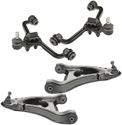 TRQ Front Upper & Lower Control Arm with Ball Joint Set Compatible with 1995-2002 Ford Crown Victoria Lincoln Town Car Mercury Grand Marquis