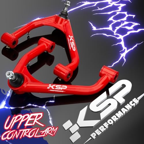 KSP 2-4" Upper Control Arms for Silverado Sierra 2007-2018, Adjuatable Steel Control Arm Compatible With Chevy GMC Avalanche Tahoe Yukon 2/4WD, Aftermarket UCA Replace Factory Cast Steel/Forged Arms