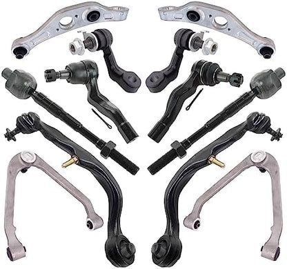 TRQ Front Steering & Suspension Kit Control Arm Control Arm with Ball Joint Sway Bar Stabilizer Link Tie Rod Compatible with 2005-2006 INFINITI G35