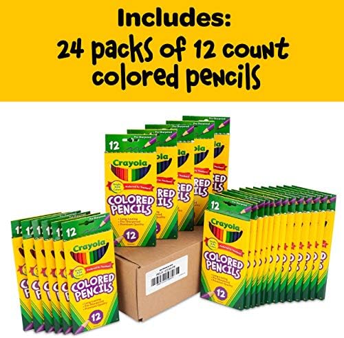 Crayola Bulk Colored Pencils for Kids (24pk), Essential Back to School Supplies For Teachers, Bulk Preschool & Kindergarten Classroom Must Haves, 12 Colors