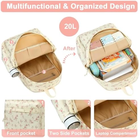 School Backpack for Teen Girls Bookbags Elementary High School Corduroy Laptop Bags Women Travel Daypacks