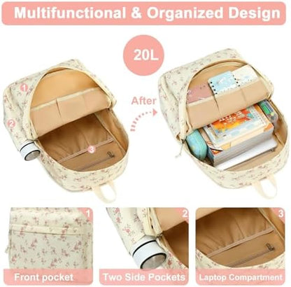 School Backpack for Teen Girls Bookbags Elementary High School Corduroy Laptop Bags Women Travel Daypacks