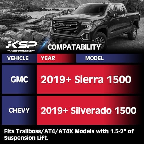 KSP Front Upper Control Arms for 19-24 Chevy Silverado GMC Sierra 1500, 2-4" Front UCA with Ball Joints for 2019+ Silverado Sierra 1500, Adjustable Aftermarket Lift Suspension Arms with Rubber Bushing