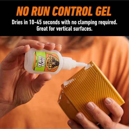 Gorilla Super Glue Gel XL, Clear Glue, 25 Gram (Pack of 6) - All Purpose and Fast Setting for Projects and Repairs