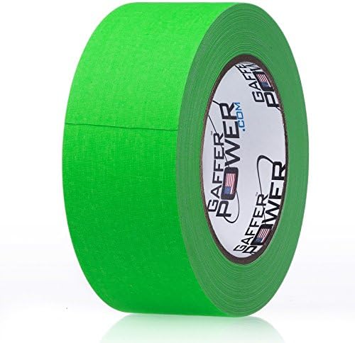 Real Professional Grade Gaffer Tape| USA Made | No Residue | Non-Reflective | Multipurpose |Weather Resistant | Heavy-Duty | Green Fluorescent, 2 in X 30 Yds