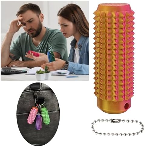 Little Ouchies Fidget, Pocket Mini Fidget Toy for Adults, Pain Stim Fidget, 3D Printed Venting Key Pendant, 5pcs Spiky Grippie Stim Keychain for Anxiety Relief Positive, Novelty Gifts for Friends