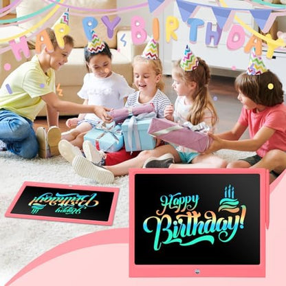 EooCoo Toys for Ages 4-8, 15 Inch LCD Writing Tablet, Drawing Pad Doodle Board, No Mess Coloring Books for Kids, Toddler Travel Essentials Girls Gift, Educational Toy for 4 5 6 7 8 Years Old Kid