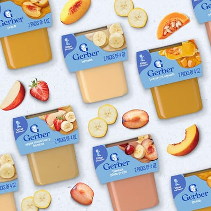 Gerber Stage 2 Baby Food, Apple Strawberry Banana Puree Tubs, No Added Colors or Flavors, Baby Puree, 16-Pack