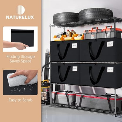 Heavy Duty Moving Bags - Extra Large Packing Bags and Storage Totes, Collapsible and Foldable Option for Moving and Storage, Multicolored, 93 L - 6 Pack