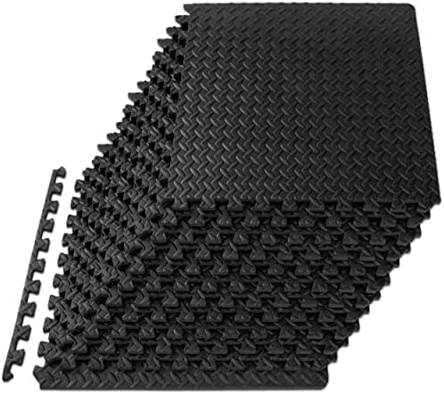 ProsourceFit Puzzle Exercise Mat ½ in, EVA Interlocking Foam Floor Tiles for Home Gym, Mat for Home Workout Equipment, Floor Padding for Kids
