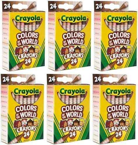 Crayola Bulk Crayon Set, Colors of The World, Multicultural Crayons, School Supplies, 6 Sets of 24 Colors