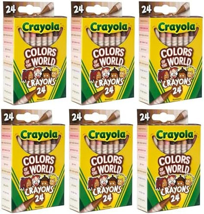 Crayola Bulk Crayon Set, Colors of The World, Multicultural Crayons, School Supplies, 6 Sets of 24 Colors