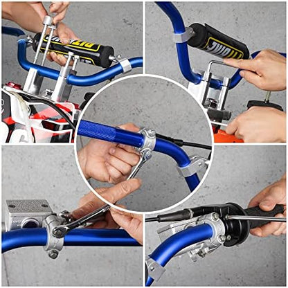 Handle Bar with Foam Pad 7/8" 22MM Handlebar Compatible with CRF YZF KXF KLX RMZ DRZ Pit Dirt Bike Motocross ATV Quad Blue